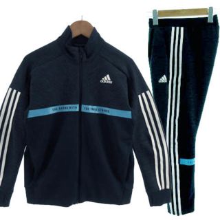 アディダス(adidas)のadidas ジャージ セットアップ ロゴ ジャケット パンツ 紺 150(その他)