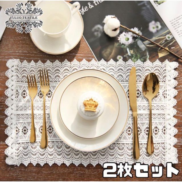 お洒落♡テーブル ランチョンマット 北欧スタイル ホワイト 総レース 2枚セット | フリマアプリ ラクマ ホワイトレースのランチョンマット♡4枚セット