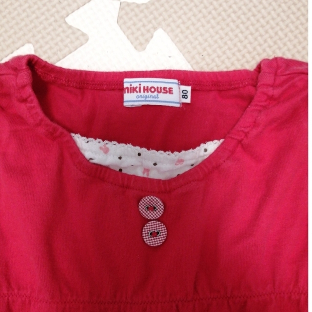mikihouse(ミキハウス)のミキハウス ロンT 長袖 80　(セット キッズ/ベビー/マタニティのベビー服(~85cm)(シャツ/カットソー)の商品写真