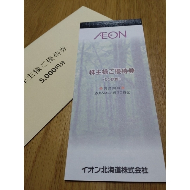 イオン北海道　株主優待　100円券×50枚