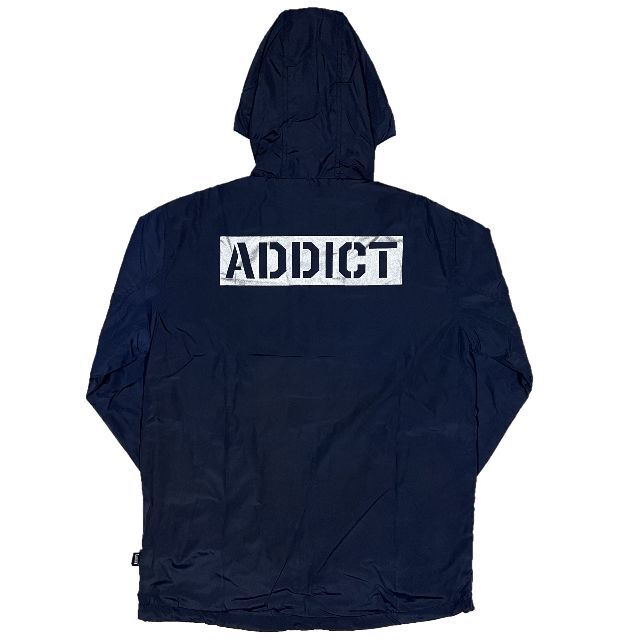ADDICT(アディクト)のADDICT アディクト ブランドロゴ デザイン ジャケット ブルー L メンズのジャケット/アウター(マウンテンパーカー)の商品写真