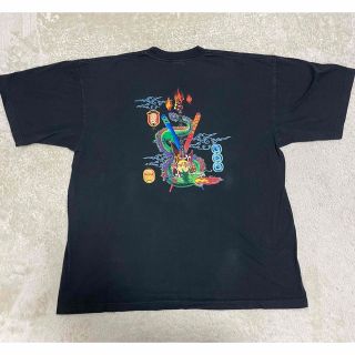 希少 90s ハードロックカフェ Tシャツ  ドラゴンtシャツ 香港 古着 黒(Tシャツ/カットソー(半袖/袖なし))