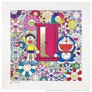 【新品・未開封】のび太とドラえもんがお花の中にいます 版画(版画)