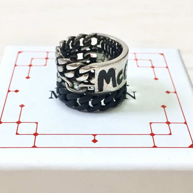 新品 Alexander McQUEEN チェーンリング オリジナル 22516円 www