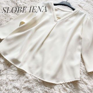 IENA　　　イエナ　　ホワイト　　襟付きVネックロングシャツ