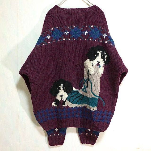 WOOLRICH - 【希少】80s ウールリッチ ニット セーター 古着 犬