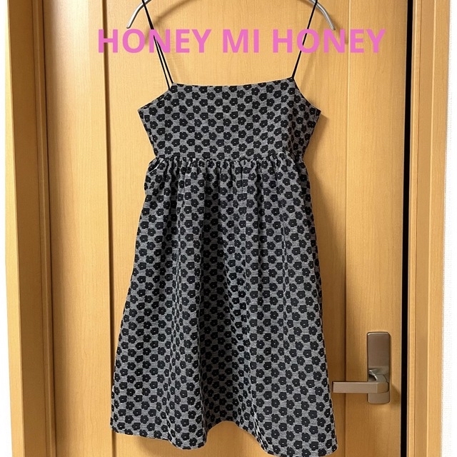 Honey mi Honey(ハニーミーハニー)のHONEY MI HONEY ハニーミーハニー　ジャガードキャミワンピ　新品 レディースのワンピース(ミニワンピース)の商品写真