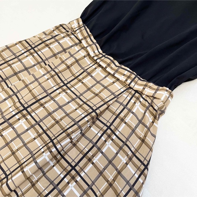 UNTITLED - 【極美品】アンタイトル ボートネックドッキングワンピース
