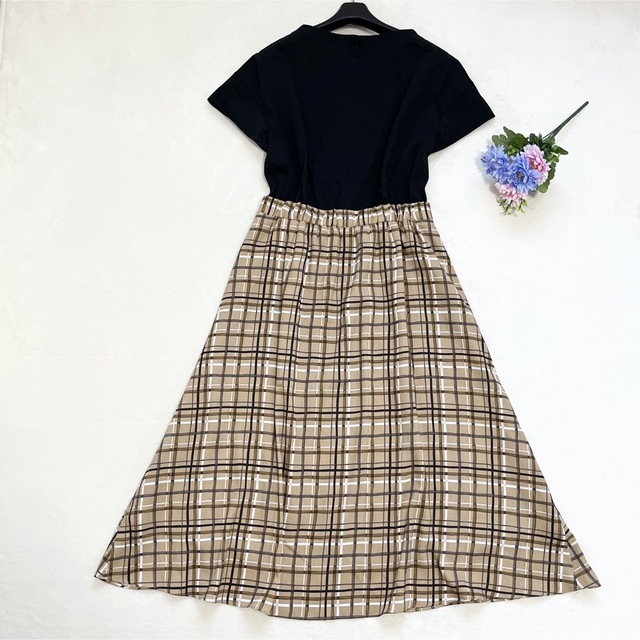 UNTITLED - 【極美品】アンタイトル ボートネックドッキングワンピース