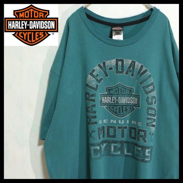 古着屋_rooomHarley-Davidson 両面プリント長袖Tシャツ 白 ビッグサイズ