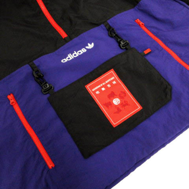 adidas(アディダス)のadidas ハーフジップ ウインドブレーカー GP1866 ロゴ 黒 紫 S メンズのジャケット/アウター(ブルゾン)の商品写真