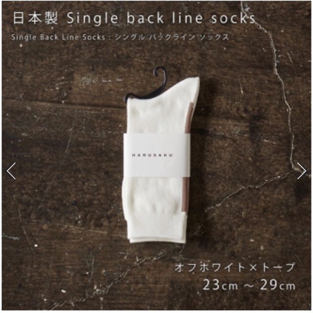 HARUSAKU  Singlebackline オフホワイト×トープ レディースのレッグウェア(ソックス)の商品写真