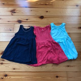 エイチアンドエム(H&M)のH＆M他 100cmノースリーブワンピース3枚セット(ワンピース)