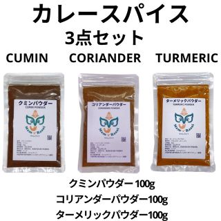 カレースパイスセット クミン コリアンダー ターメリックパウダー各100g(調味料)