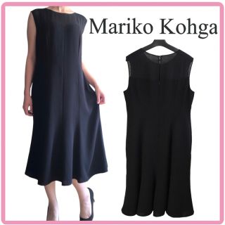 【美品】Mariko Kohga　ロングカーディガン　ブラック　ウール　モヘア☆