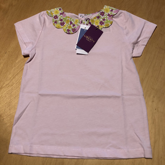 Jacadi(ジャカディ)のjacadi リバティ襟Tシャツ6a① キッズ/ベビー/マタニティのキッズ服女の子用(90cm~)(Tシャツ/カットソー)の商品写真