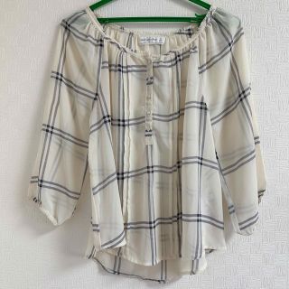 アバクロンビーアンドフィッチ(Abercrombie&Fitch)のアバクロ チェックブラウス 七分袖 シフォン素材(シャツ/ブラウス(長袖/七分))