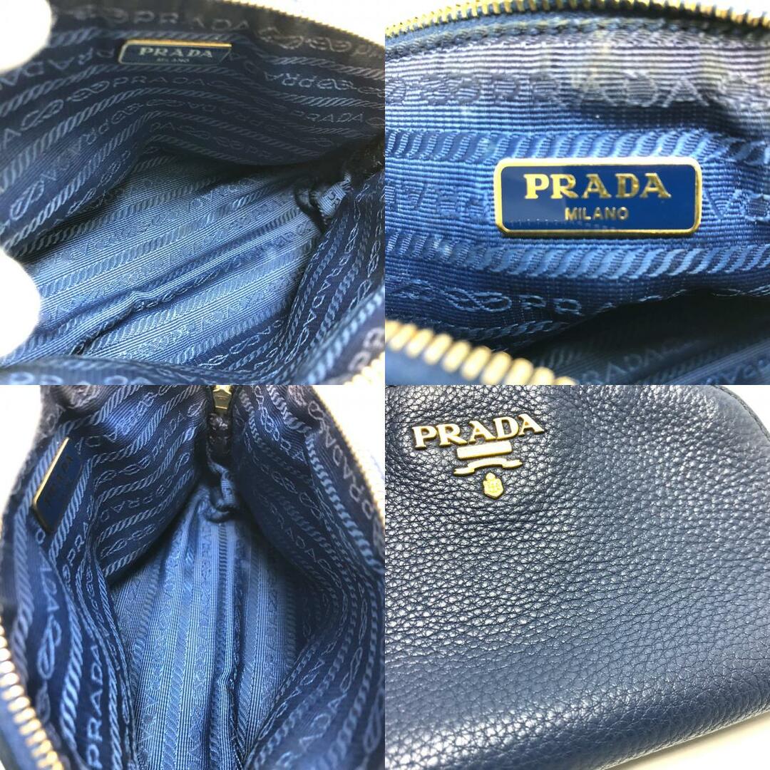 プラダ PRADA ロゴ 1ND005 化粧ポーチ 化粧ポーチ レザー ブルー