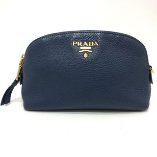 プラダ PRADA ロゴ 1ND005 化粧ポーチ 化粧ポーチ レザー ブルー