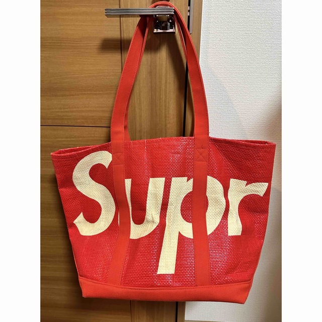 supreme Raffia tote トートバッグ　赤