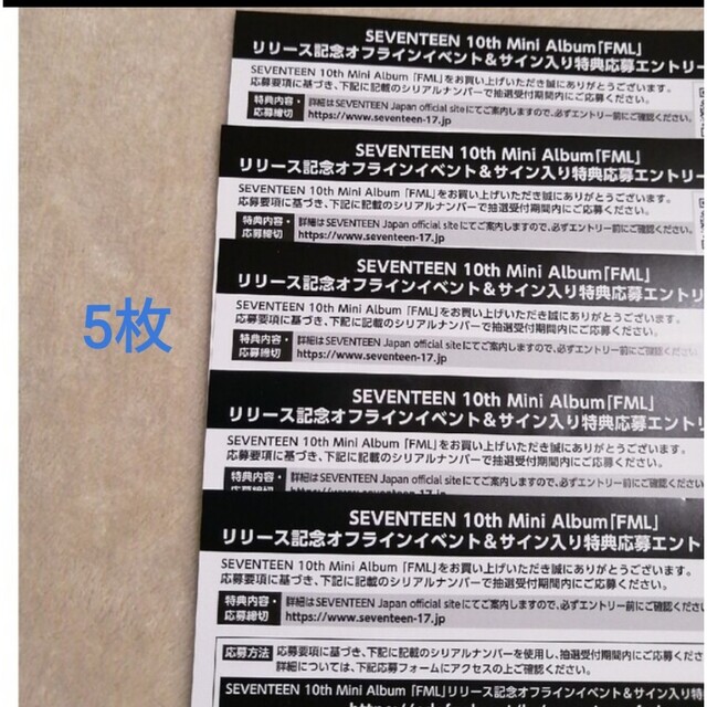 WEB限定デザイン seventeen エントリーカード 5枚 fml | www.modusfm.it