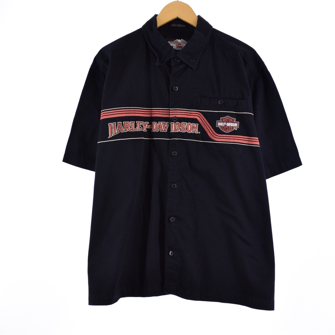 ハーレーダビッドソン Harley-Davidson 両面刺繍 半袖 ワークシャツ メンズXXL /eaa328439