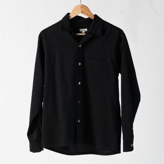 ユナイテッドアローズ(UNITED ARROWS)のSteven Alanスティーブンアラン オープンカラーシャツ ブラック(シャツ)