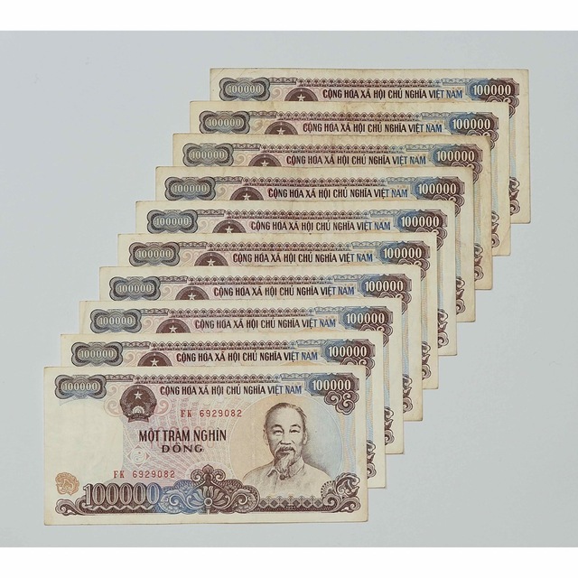 ベトナムドン 1.000.000ドンベトナム紙幣 おまとめコレクション 10枚