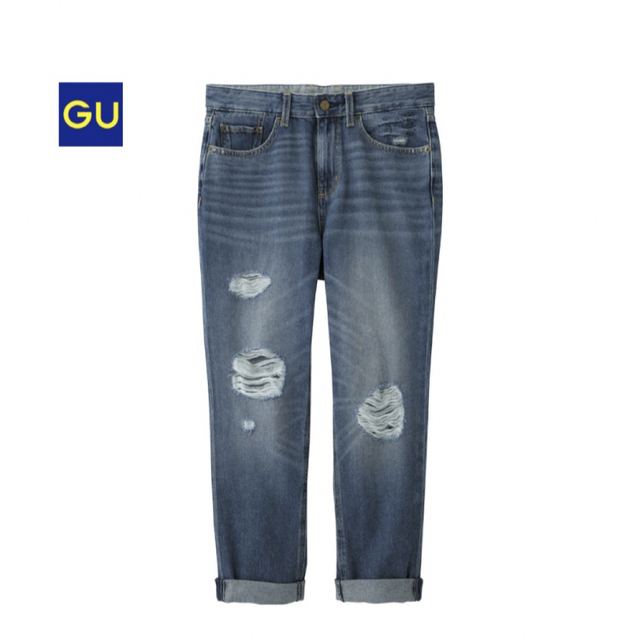 GU ジーユー ダメージジーンズ シンプル レディース パンツ 58 レディースのパンツ(デニム/ジーンズ)の商品写真