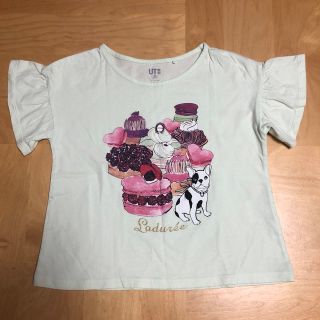 ユニクロ(UNIQLO)のUNIQLO 袖フリル　デュラメール　120(Tシャツ/カットソー)