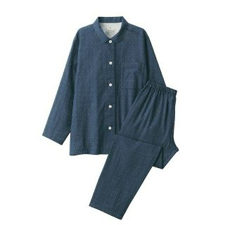 ムジルシリョウヒン(MUJI (無印良品))の★新品★  無印良品 脇に縫い目のない 二重ガーゼパジャマ／ネイビー柄／Ｍ(パジャマ)