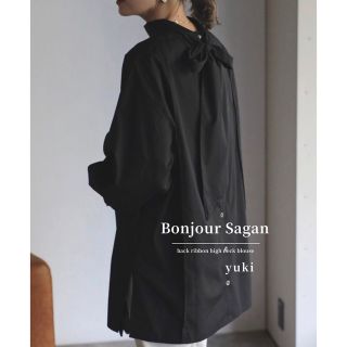 残2 Bonjour Sagan  バックリボンハイネックブラウス bk(シャツ/ブラウス(長袖/七分))