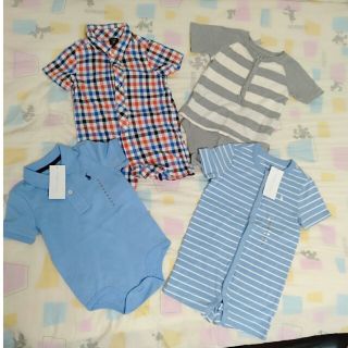 ポロラルフローレン(POLO RALPH LAUREN)の新品未使用　美品　85〜90ラルフローレン　BabyGAP　ロンパース４点セット(ロンパース)