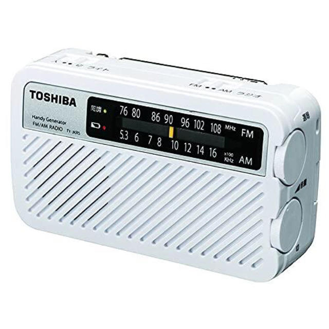 東芝(トウシバ)の東芝　TOSHIBA 防災ラジオ ワイドFM対応 ホワイト TY-JKR5 スマホ/家電/カメラのオーディオ機器(ラジオ)の商品写真