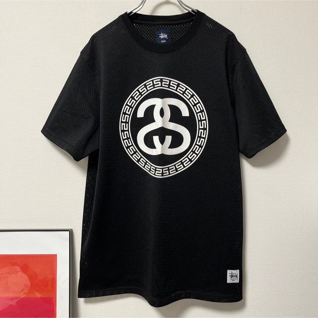 熱い販売 STUSSY ステューシー メッシュ 両面ロゴ Tシャツ ブラック M