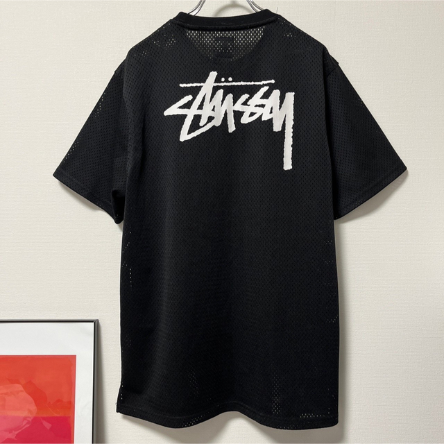 熱い販売 STUSSY ステューシー メッシュ 両面ロゴ Tシャツ ブラック M