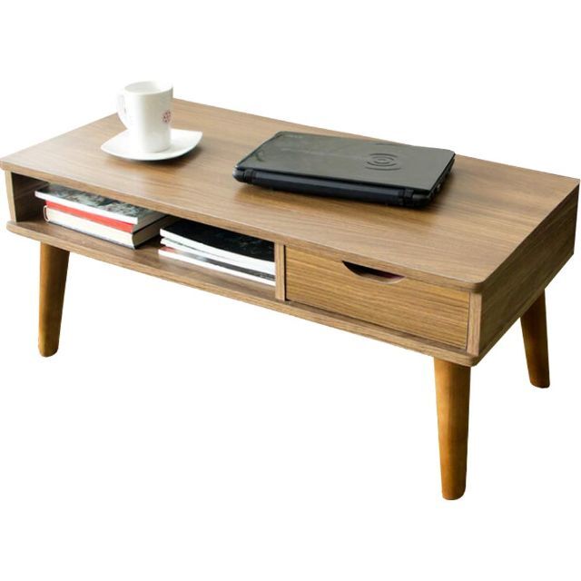 【色: ブラウン】アイリスプラザ テーブル ローテーブル 収納 引き出し 木製