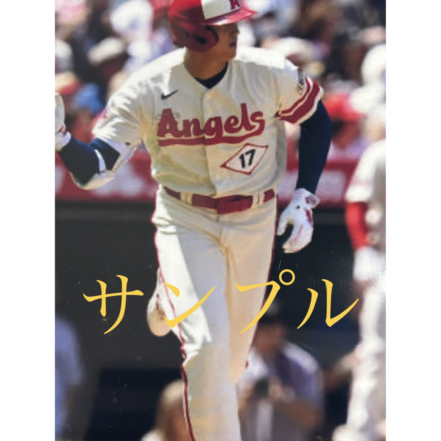 MLB(メジャーリーグベースボール)の大谷翔平　打者A4写真 説明↓最後まで是非！フレームカラーピンクゴールド スポーツ/アウトドアの野球(記念品/関連グッズ)の商品写真