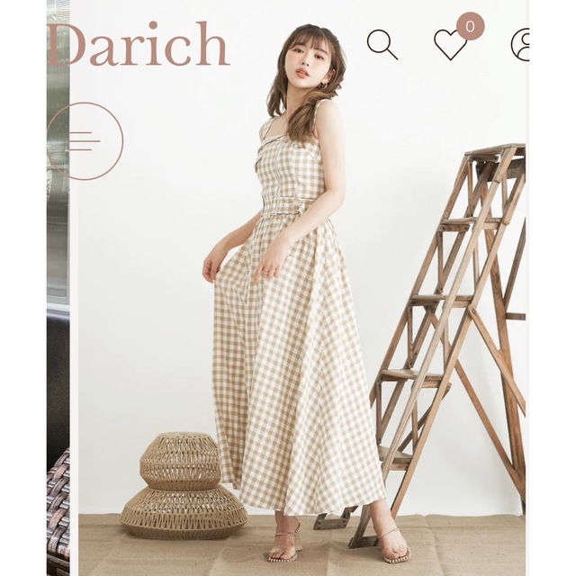 Darich(ダーリッチ)のダーリッチ　ギンガムチェックライダースワンピース レディースのワンピース(ロングワンピース/マキシワンピース)の商品写真