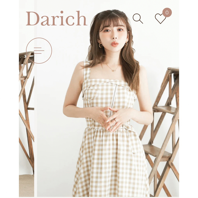 Darich(ダーリッチ)のダーリッチ　ギンガムチェックライダースワンピース レディースのワンピース(ロングワンピース/マキシワンピース)の商品写真