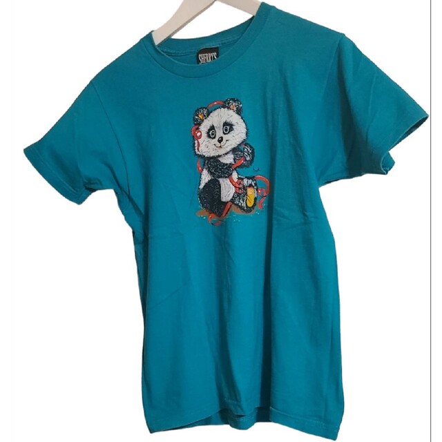 90'S SHERRYS BEST パンダプリントtシャツcollarグリーン レディースのトップス(Tシャツ(半袖/袖なし))の商品写真