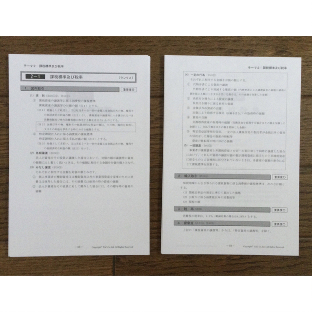 2023年合格目標TAC税理士試験講座消費税法基礎マスター教材一式