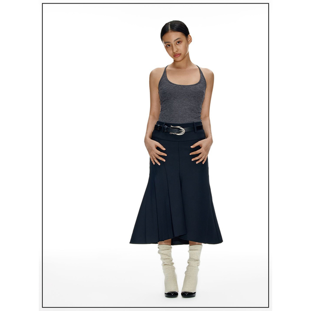 Maison Martin Margiela(マルタンマルジェラ)のFax Copy Express Pleated Fishtail Skirt レディースのスカート(ひざ丈スカート)の商品写真