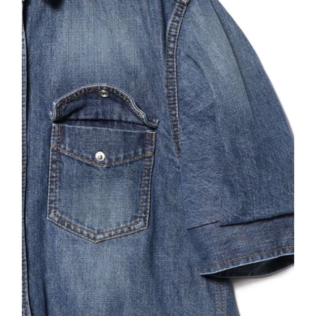 sacai - ハーフスリーブデニムシャツの通販 by もも's shop sacai - ハーフスリーブデニムシャツの通販 by もも's shop