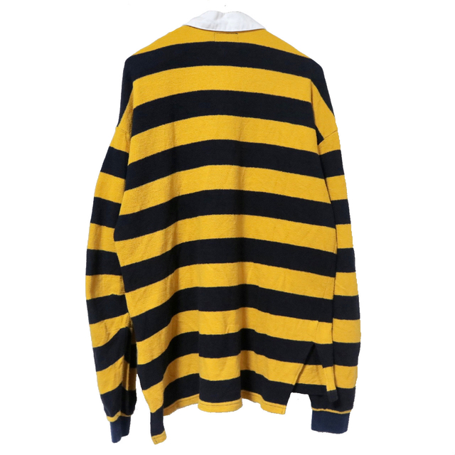 新品】STUSSY 刺繍ロゴ ボーダー 長袖シャツ グリーン メンズXLサイズ-