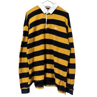 ステューシー(STUSSY)の古着 "STUSSY" ラガーシャツ ボーダー 長袖ポロシャツ(ポロシャツ)