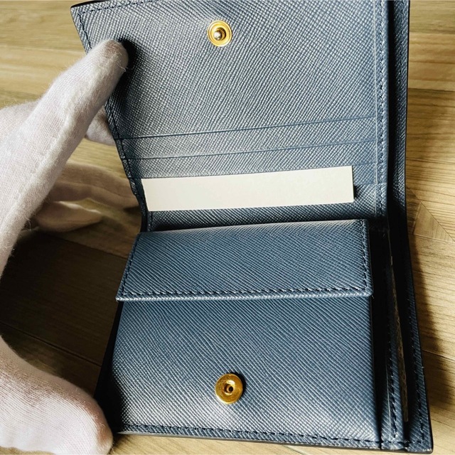 MARNI ミニウォレット マスタード×ネイビー×ピンク (箱、保存袋付き