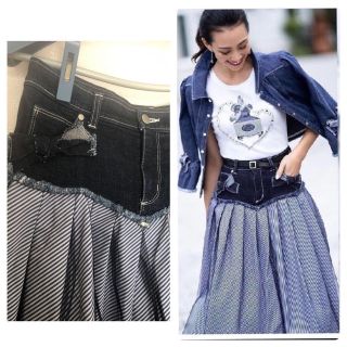 M'S GRACY エムズグレイシー Denim x Stripe Skirt スカートの通販