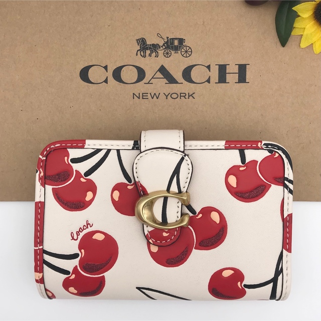 COACH 財布 ★大人気★ タビーミディアムウォレット チェリープリント 新品