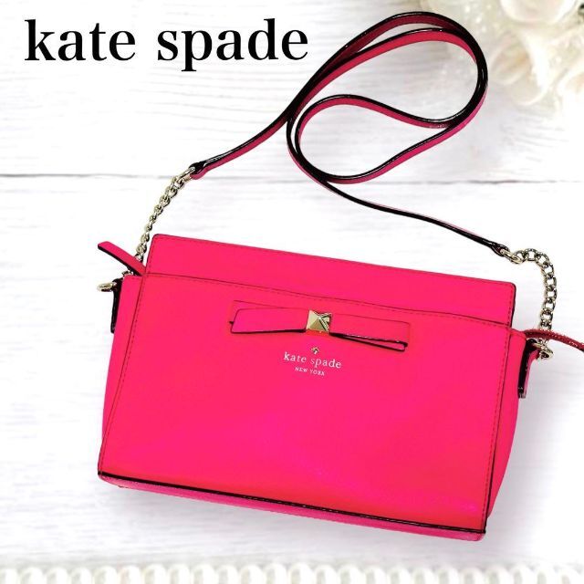 kate spade new york - 美品✨ケイトスペード レザー リボン クロス ...